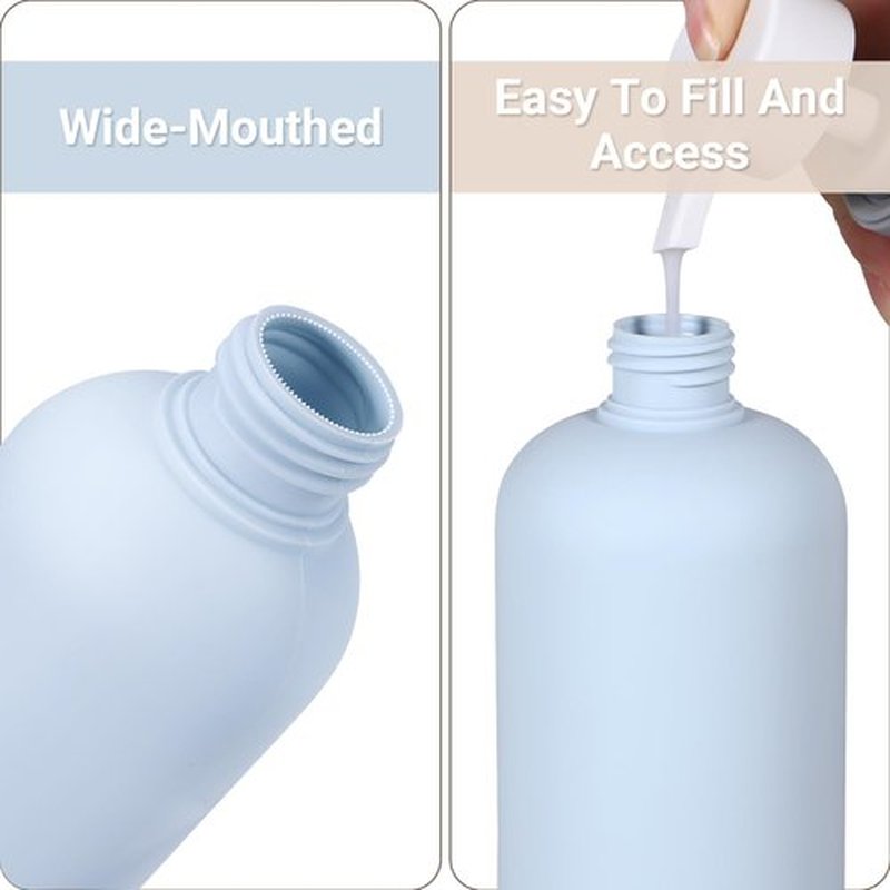 ASEVAT 6.7 oz Plastic Empty Squeeze Bottles for Shampoo, Travel Containers for Toiletries Leak Proof, Plastic Bottles with Caps, Shampoo Bottles Refillable for Lotion, Cream and Liquids (3 Pcs