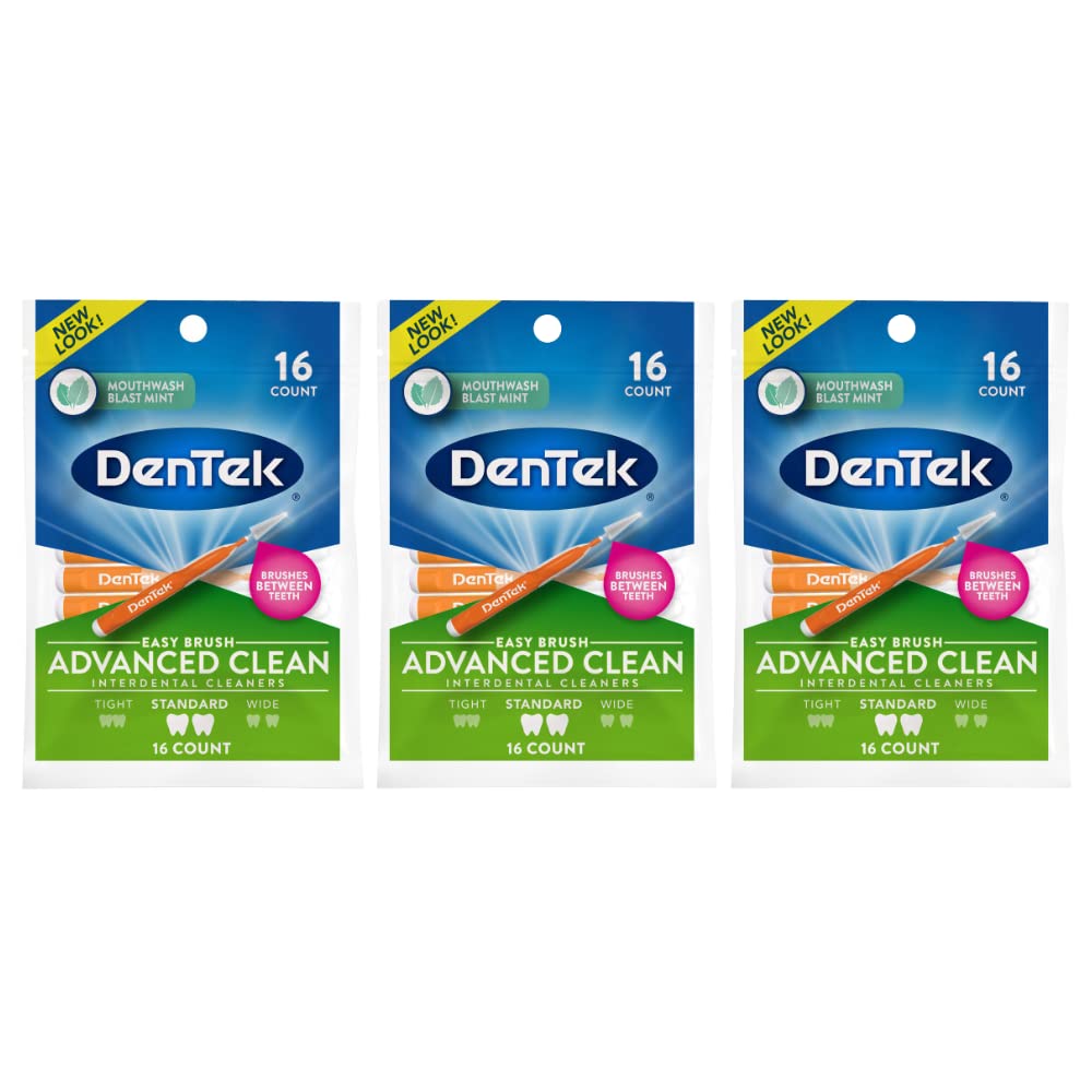 DenTek Easy Brush Interdental Cleaners, Mint, 16 Count | 10 Pack