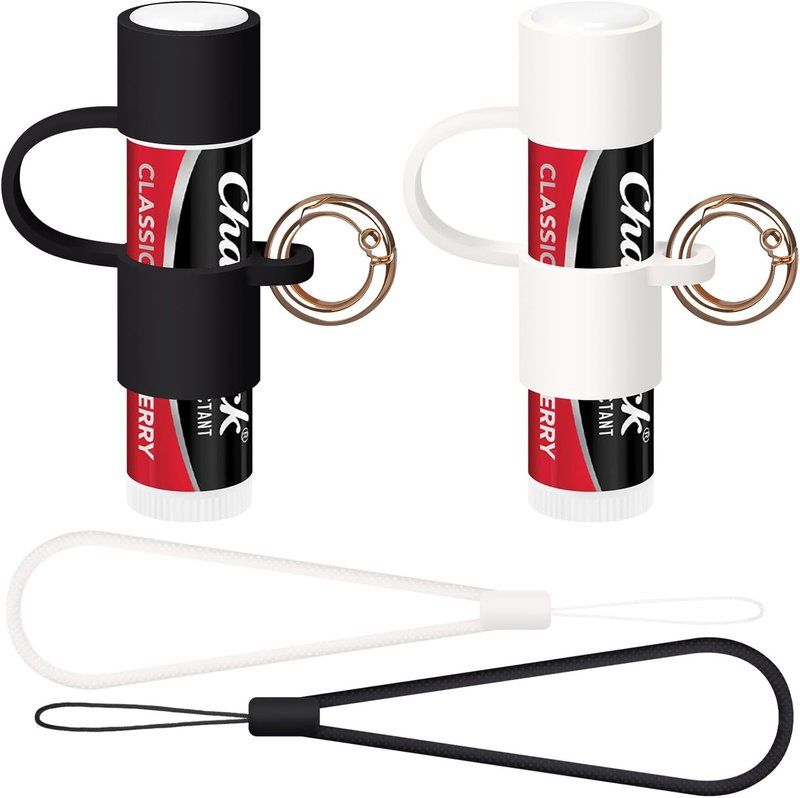 Chapstick Keychain Holder - 2 Pack Lip Balm Holders with Secure Metal Keyring | Perfect Gift for Women & Backpack Accessory