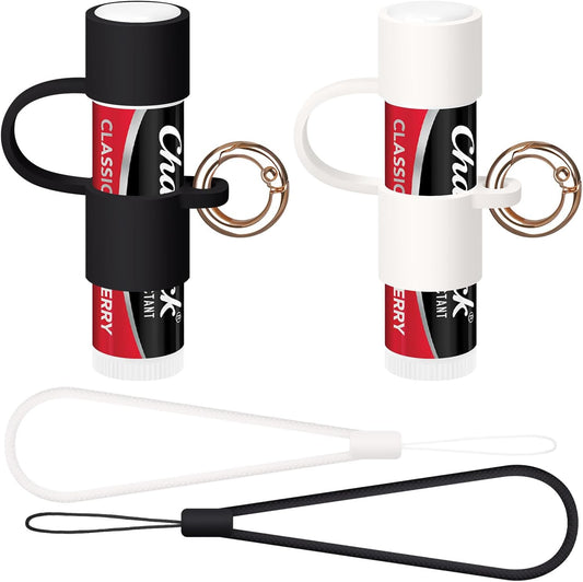 Chapstick Keychain Holder - 2 Pack Lip Balm Holders with Secure Metal Keyring | Perfect Gift for Women & Backpack Accessory