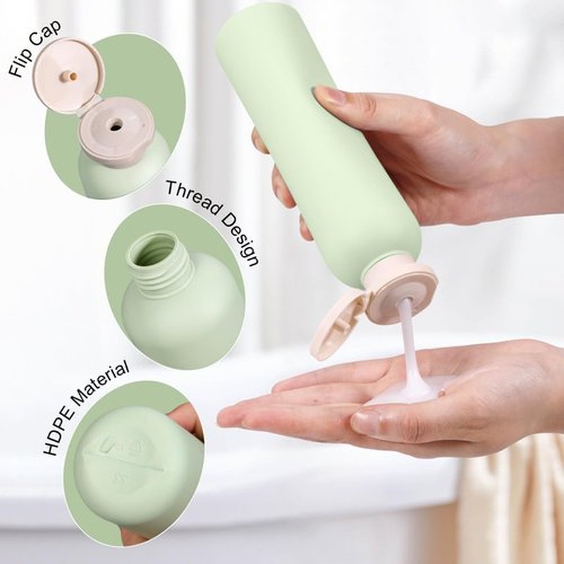 UMETASS 8.8oz Travel Bottles for Toiletries, Empty Plastic Squeeze Bottles with Flip Cap, Lotion Container for Toiletries (3 pack, green)