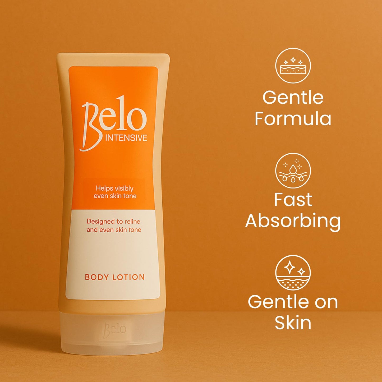Belo Essentials Intensive Body Lotion Smooth Texture Fast Absorbing Lightweight Daily Use Hydration Boost Care - 200mL x 3 Bottles