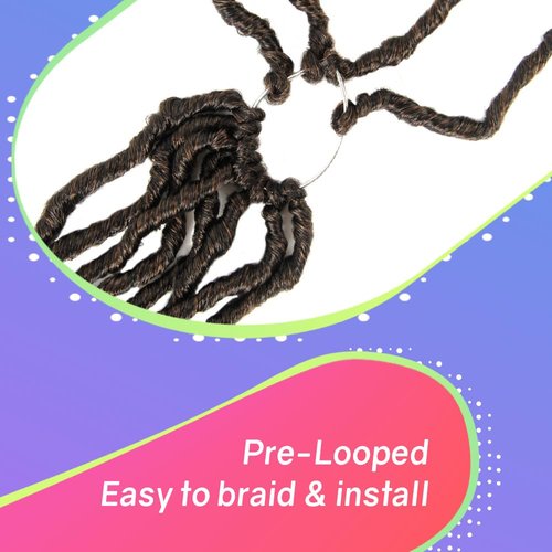 NISEYO NU Soft Locs With Curly Ends 18 Inch 6 Packs, Long Goddess Faux Locs Crochet Hair, T27(Ombre Honey Blonde)