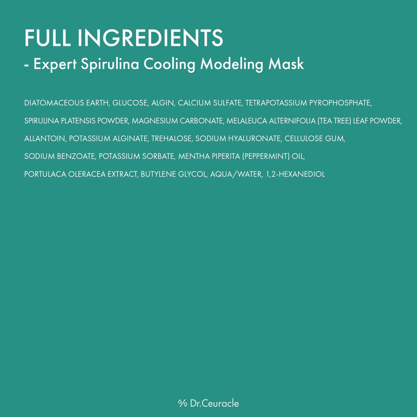 leegeehaam Dr.Ceuracle Expert Spirulina Cooling Modeling Mask - Jelly Face Mask for Glass Glow Skin, DIY Home Spa, Korean Skincare for Stocking Stuffers (30g / 1.05 oz.)