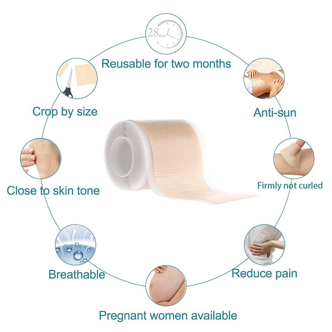 Silicone Scar Sheets 1.57 x 59 inch Silicone Scar Tape Extra Long Silicone Scar Strips Wound Dressing Supplies Silicone Scar Sheeting Silicone Scar Patches for C-Section Tummy Tuck Keloid