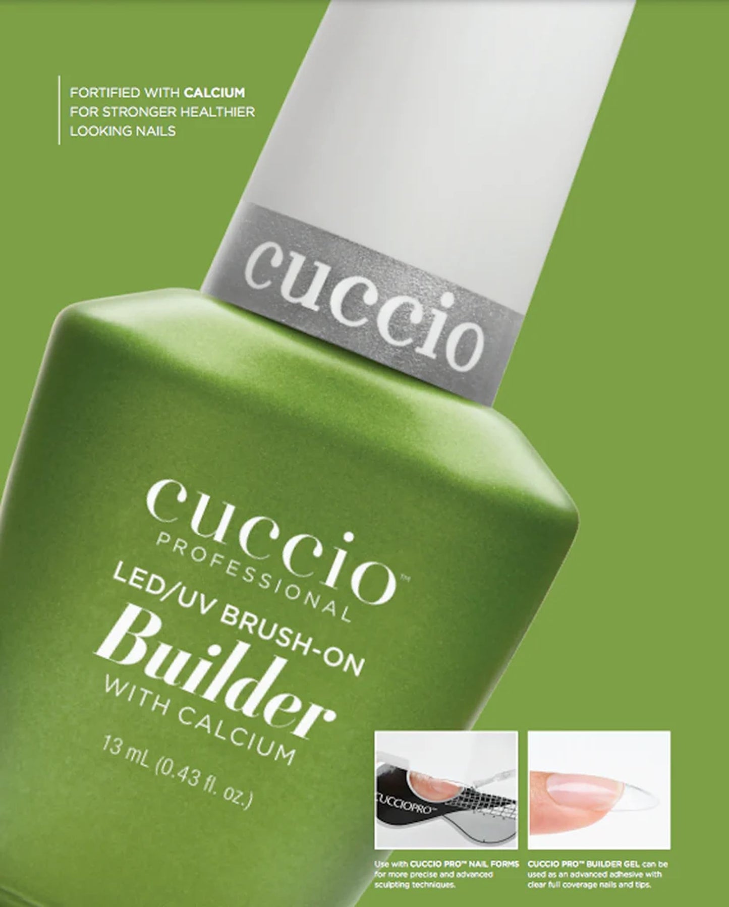 Cuccio Pro Brush-On Builder Gel with Calcium - LED and UV Self-Leveling Lightweight Formula - Soak-Off Gel with Hard Gel Strength - Chip-Resistant - Clear - 4 oz (118mL)