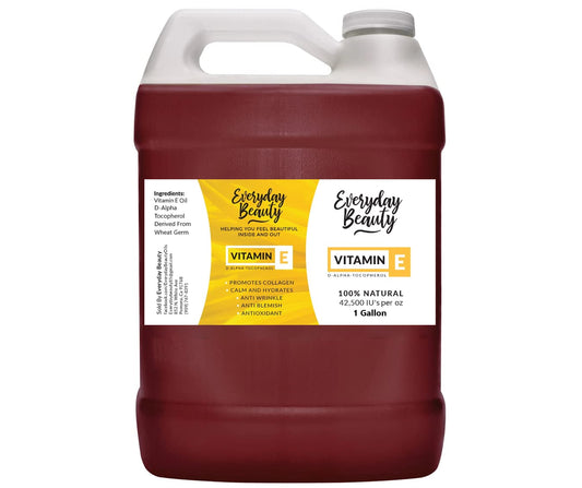 Vitamin E Oil - 100% Pure D-Alpha Tocopherol - 1 Gallon for Face, Body & Hair | Thick Amber Color, Nutty Aroma