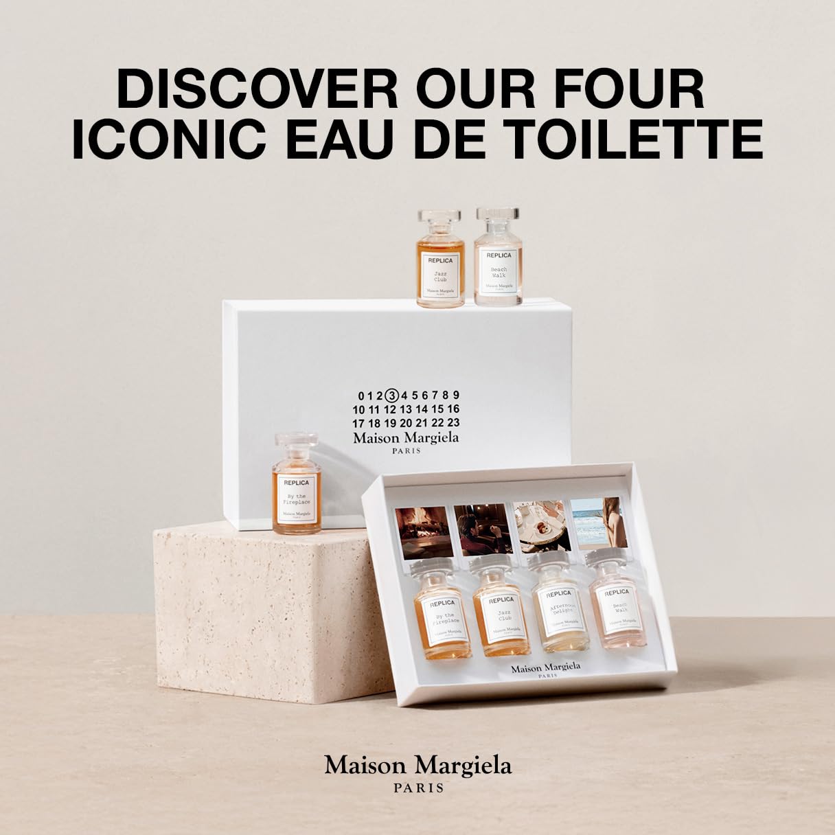 Maison Margiela - Replica - 4-Piece Fragrance Discovery Set - With Beach Walk, Jazz Club, By the Fireplace, & Afternoon Delight - Perfume Samples - 0.24 Fl Oz Each