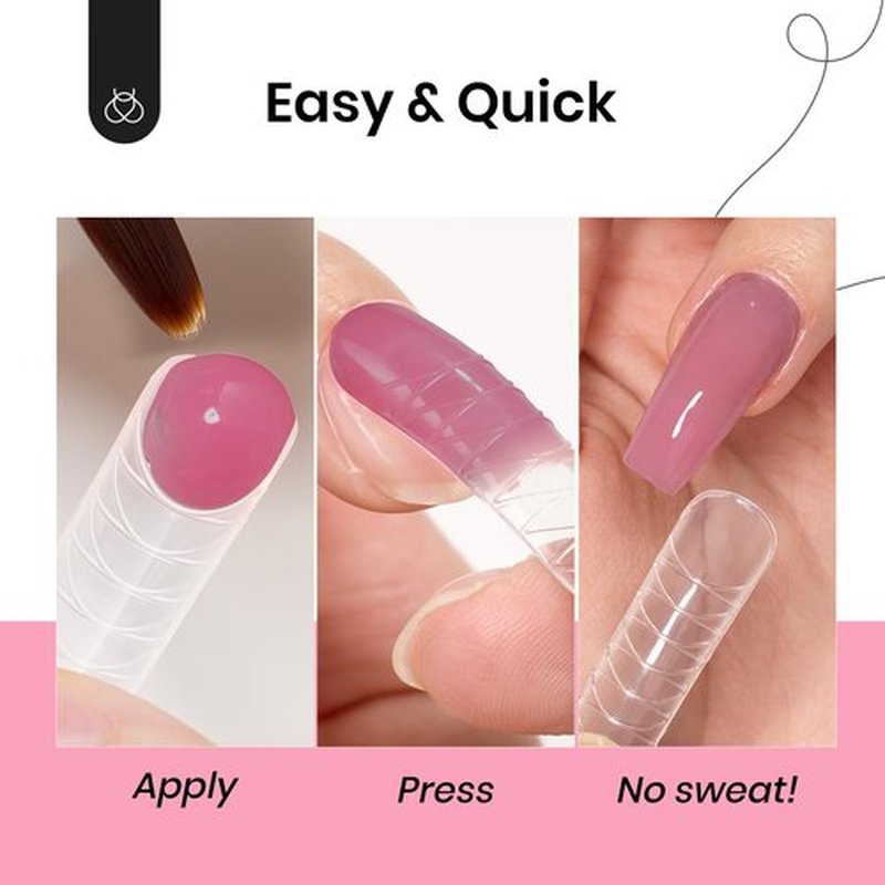 Beetles Poly Nail Extension Gel Kit, 6 Colors Nude Pink Purple Glitter Sliver Grey Poly Nail Gel Starter Kit with UV Lamp Beetles Builder Gel Nail Art Set Home DIY Gifts for Women