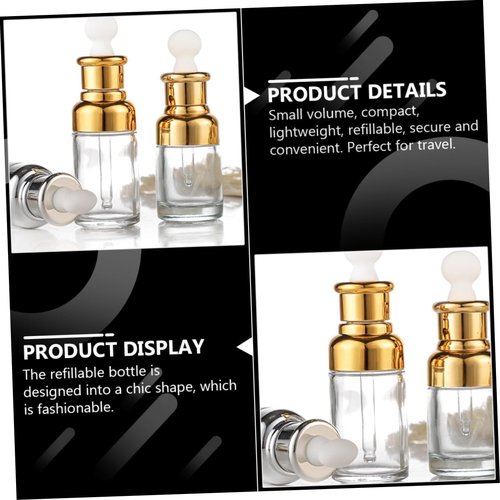 HONMEET 6pcs Essential Oil Bottle Liquid Dispenser Fragrance Orifice Vial Perfume Travel Refillable Travel Perfume Bottle Travel Container Aroma Refillable Bottle Mini Perfume Bottle Glass