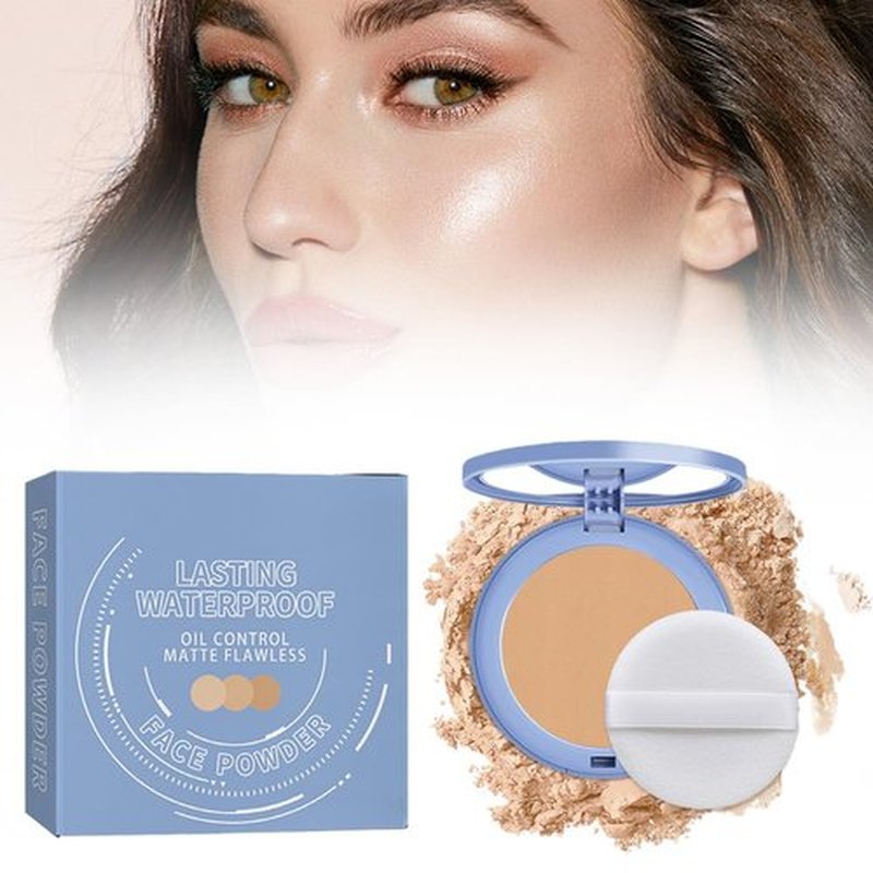Matte Perfection Pressed Powder, Matte Smooth Setting Powder Makeup, Oil Control Face Pressed Powder, Waterproof Finishing Powder Long Lasting (#03 PURE BEIGE, 0.3 Ounce)