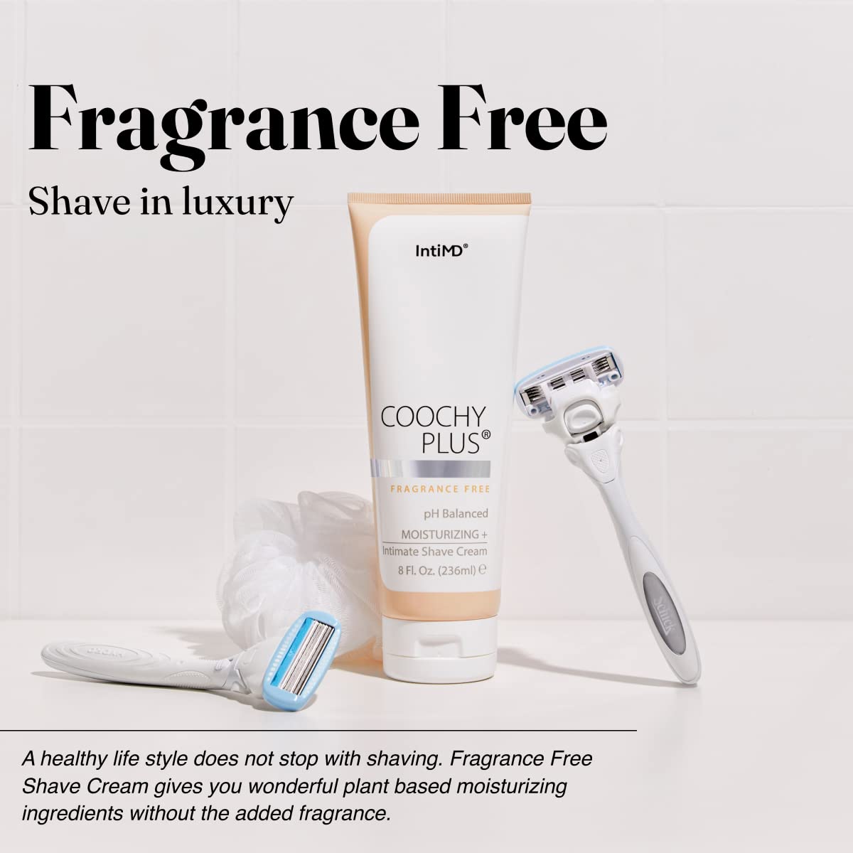 IntiMD Coochy Plus Intimate Shaving Complete Kit - Antioxidant Formula Prevents Razor Burns, Itchiness & Ingrown Hairs - Fragrance Free Shave Cream+After Shave Mist
