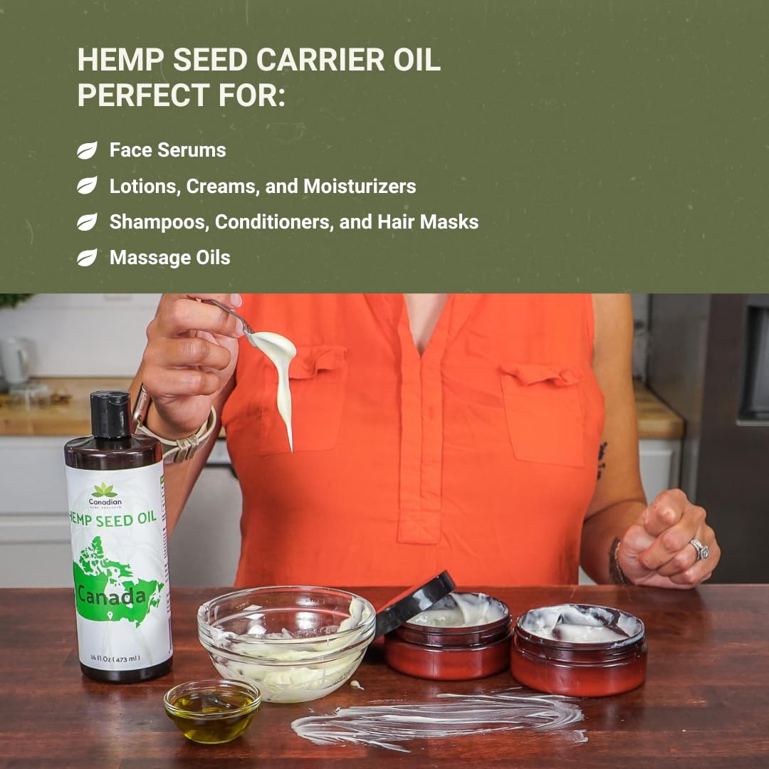 Nature Packaged Hemp Seed Oil for Skin, Hair and Body Direct from Hemp Oil Canada - Cold Pressed Hemp Seed Oils - 16oz (Pack of 1)