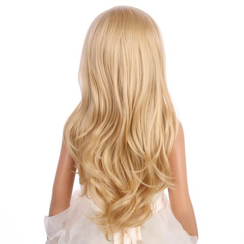 PATTNIUM Kids Child Golden Blonde Wig Long Wavy Blonde Wig Dirty Blonde Wig for Girls Synthetic Wigs for Cosplay Costume Party with Wig Cap
