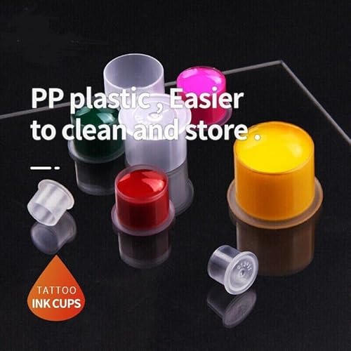 300pcs Tattoo Ink Caps with Base - Jconly Tattoo Ink Cups Pigment Caps for Tattoo Permanent Makeup Container Cap Mixed #11 Small #14 Medium #17 Large Tattoo Supplies Tattoo Ink