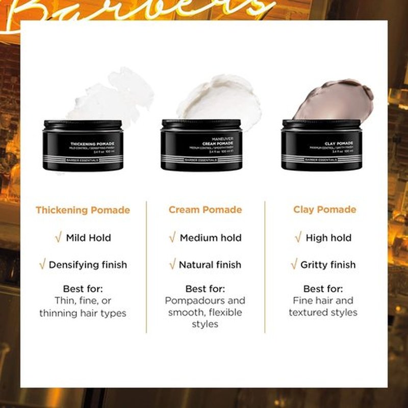 Redken Brews Cream Pomade For Men | Men's Hair Styling Pomade | Medium Hold | Natural, Smooth Finish With Low Shine | For All Men Hair Types | Water-Based Pomade | 3.4 Oz