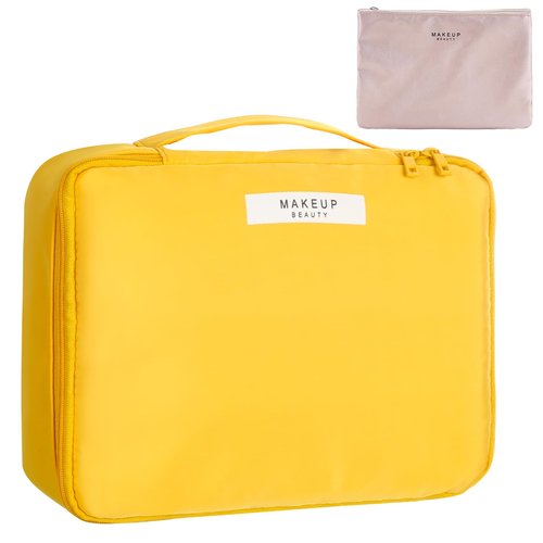 Travel Makeup Bag Cosmetic Bag Makeup Bag Toiletry bag for women and men (Yellow)