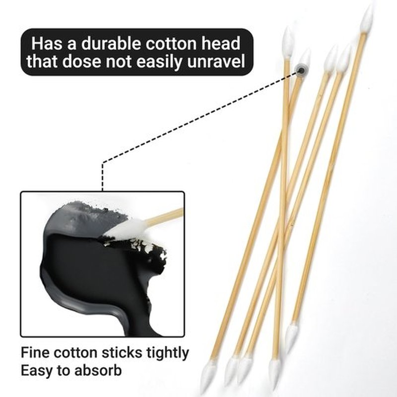 900PCS Double Pointed 6'' Long Cotton Swabs with Durable Stem, Lint- Free Gun Cleaning Swabs Pure Cotton Tips for Gun Maintenance, Makeup, Pet Care, Equipment (1800 Tips)