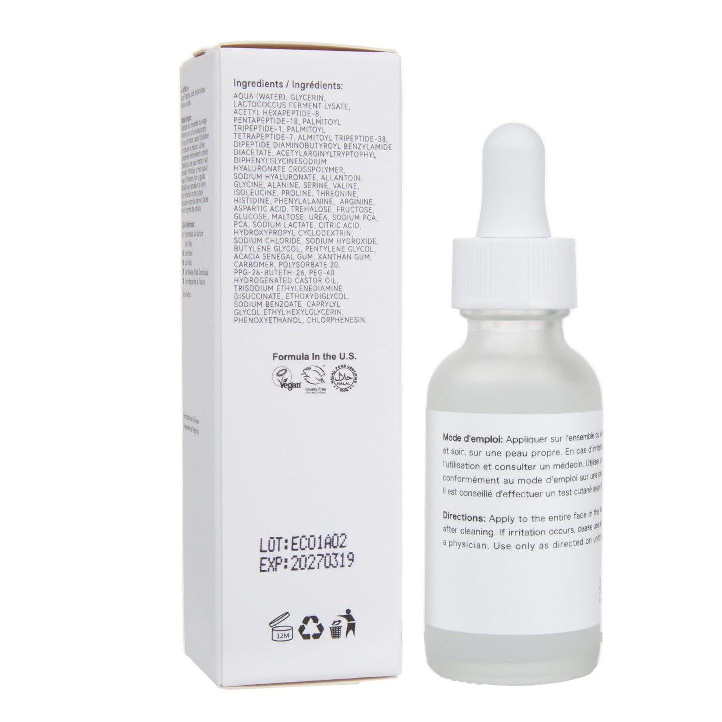 Peptides Serum For Face "Buffet" + Copper Peptides ， Reduce Skin wrinkles, Improve Skin Anti-aging,Moisturizing Peptide Serum, For Reduces Wrinkles And Fine Lines (1, 1PC)