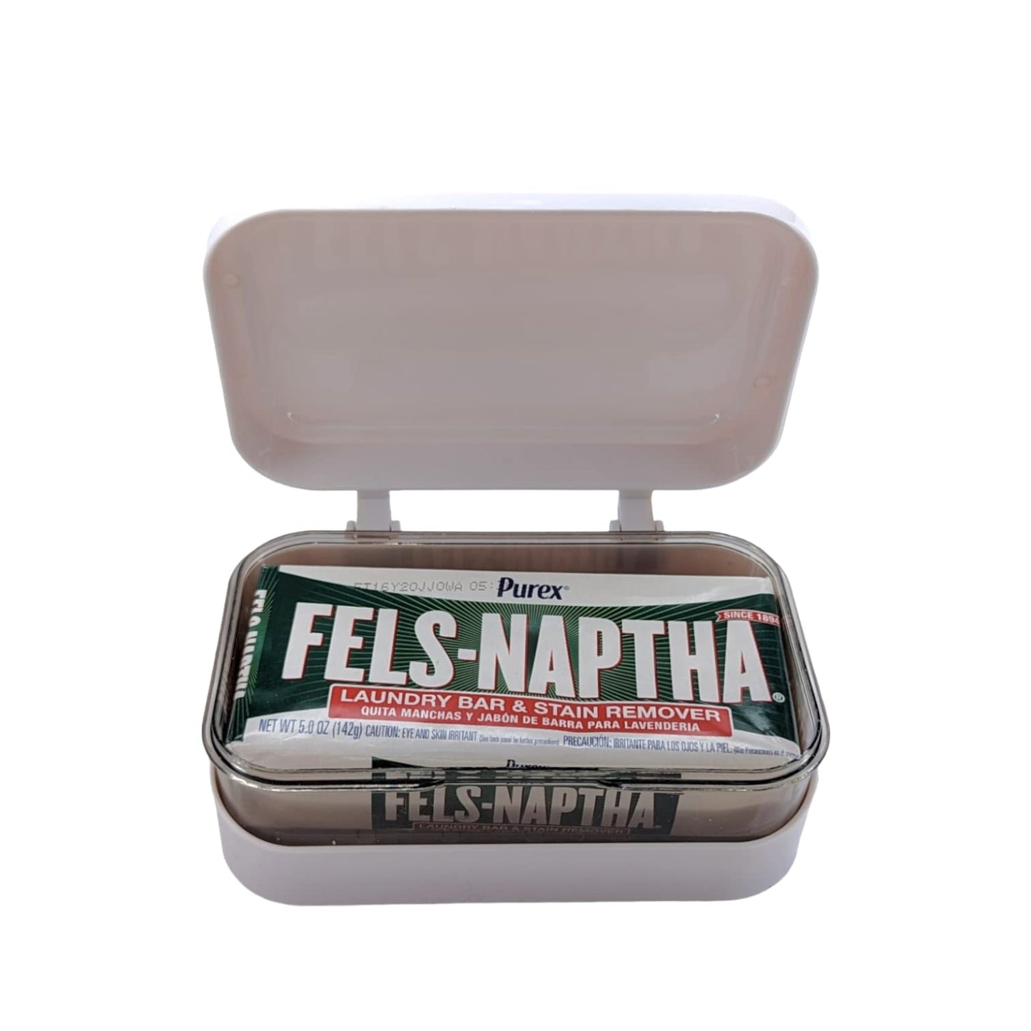 Fels-Naptha Brown Heavy Duty Laundry Bar & Stain Remover (5 oz) with BlehBlu Soap Box