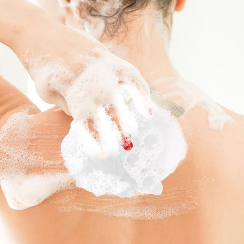 Fu Store Bath Sponges Shower Loofahs 50g Mesh Balls Sponge for Body Wash Bathroom Men Women - 4 Pack Scrubber Cleaning Loofah (50g White 4 Pack)