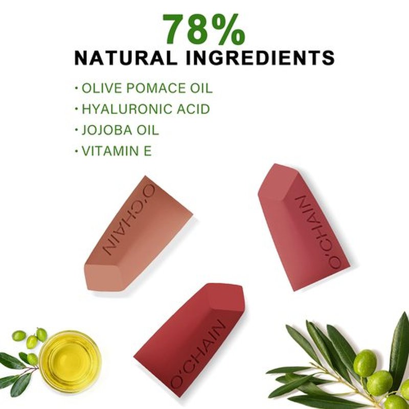 O'CHAIN Dark Brown Matte Lipstick, Long Lasting Full Coverage Non-Transfer Lipstick for Women Infused with Jojoba Oil and Vitamin E, Cruelty-Free & Vegan (05 CHIC) 0.12 Oz