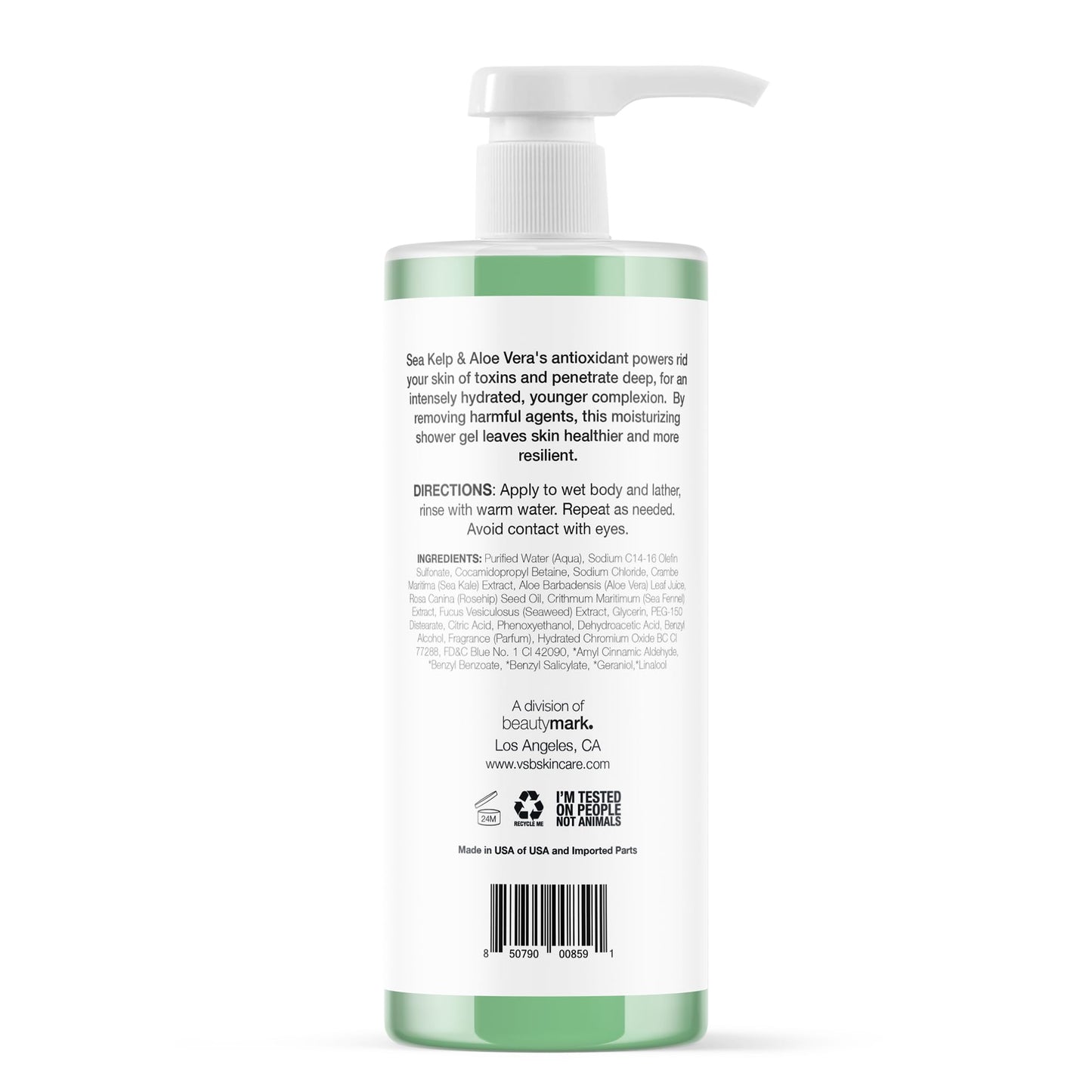 Moisturizing & Healing Body Wash with Sea Kelp & Aloe Vera – Hydrating Cleanser for Dry Skin – Vitamin-Enriched Shower Gel – 33.8 fl oz