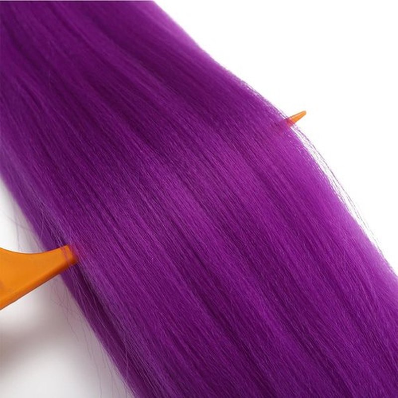 Xiaofeng 3 Packs/Lot Pre Stretched Braiding Hair Extensions for Women Crochet Braids Hair Purple 26 Inch Hot Water Setting Hair Extensions for Girls