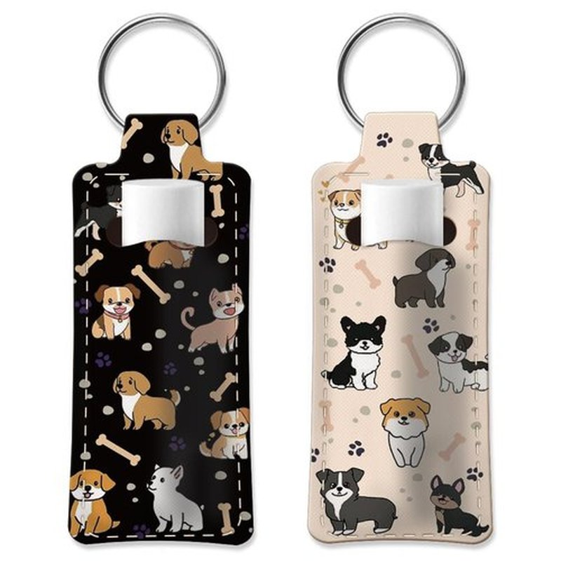 OLYCRAFT 2pcs Lipstick Holder Keychain Puppy Lip Balm Holders Elastic Diving Fabric Lipstick Keychains Portable Lipstick Holder Bags Lipstick Sleeve Key Ring Holder for Lipstick Chapstick