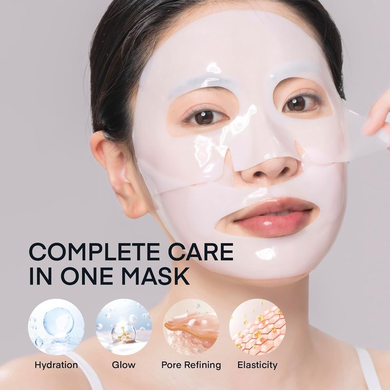 Korean Collagen Mask Set - 3-Piece Bio-Collagen Face Masks, Night Peel-Off & Eye Patches for Hydration | 100ml & 60 pcs