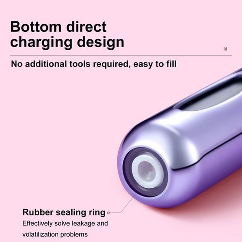 Portable Mini Refillable Perfume Atomizer Bottle Refillable Spray, Atomizer Perfume Bottle, Scent Pump Case, Perfume Atomizer Refillable Travel (5ml, 5 Pack) (Purple, Blue, Breen, Rose Red, Silver)