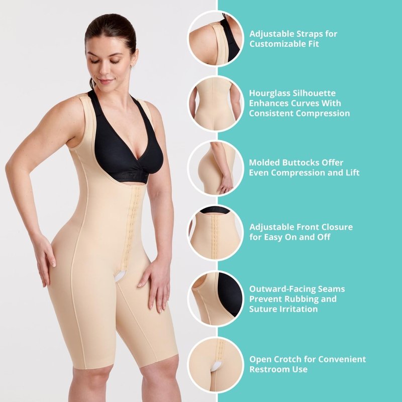 Female Curves Bodysuit - Tummy Control Compression Garment for Post-Surgery | Short Length