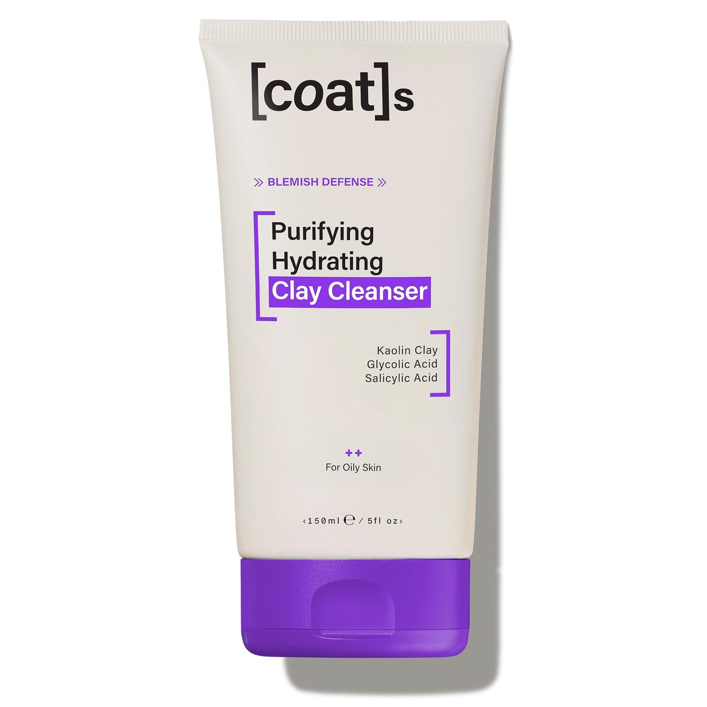 COATS Blemish Defense Clay Cleanser for Oily, Blemish-Prone Skin – With Kaolin, Glycolic & Salicylic Acid – Helps Prevent Breakouts – 5 oz