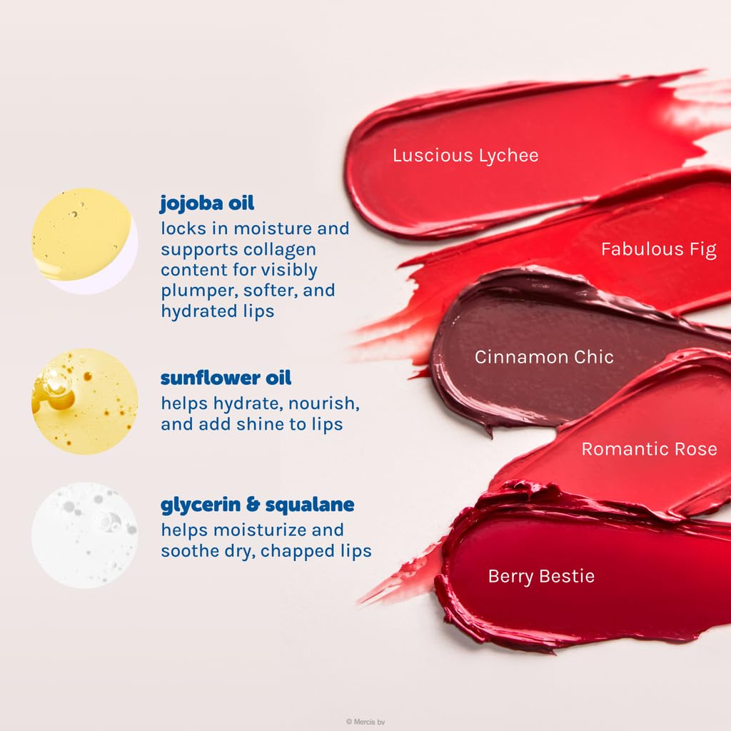 The Crème Shop Miffy Lip Stain, Glossy Finish, Long Wear, Formulated with Jojoba Oil, Sunflower Oil to hydrate, soothe, and moisturize lips, Korean formula - Available in 5 Shades (Romantic Rose)
