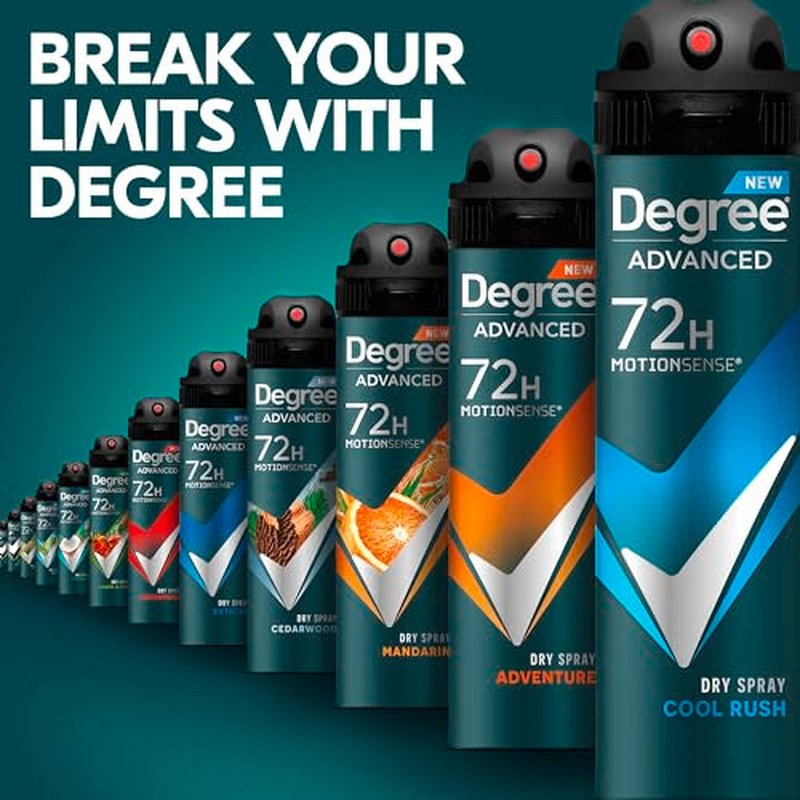 Degree Men Advanced Antiperspirant Deodorant Dry Spray Coconut Rush 3 Count 72-Hour Sweat and Odor Protection Deodorant for Men With MotionSense Technology 3.8 oz