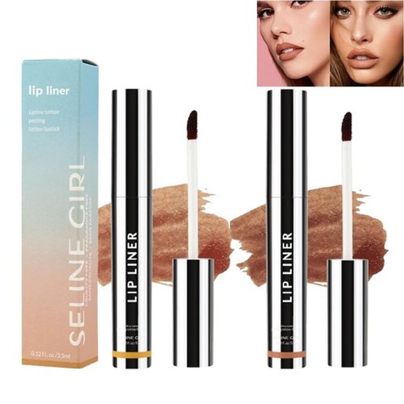 Pimaup Qorva Peel off Lip Liner Stain, Qorva Lipstick, Timbersonic Lip Stain Peel, Timbersonic Peel off Lip Liner Stain, Lip Stain Peel off Long Lasting Waterproof, Non-stick Cup (2pcs-A)