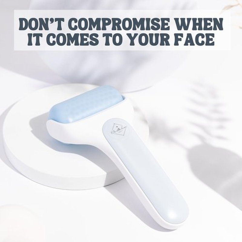 Eli with Love Ice Roller for Face Premium Facial Ice Roller with Carry Case and 2X Rollers for Long Lasting Cold - Eye Roller for Puffy Eyes & Cold Massage for Migraines (Blue (no case))