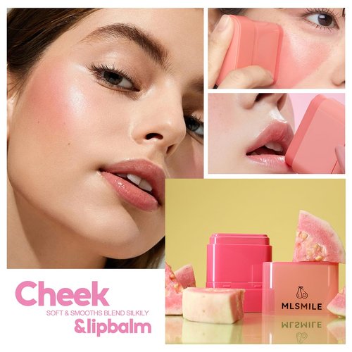 Qifylmaf 6 Color Dewy Cheek & Lip Multi Balm, Multi-purpose Makeup Hydrating Blush Stick Beauty Solid Moisturizer Stick, Waterproof Natural Nude Makeup for All Skin (# 06, 0.35 Oz)