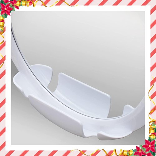 MIRRORVANA Fogless Shower Mirror for Shaving with Razor Holder, Upgraded 360° Swivel Suction and Anti Fog Shatterproof Surface (White)