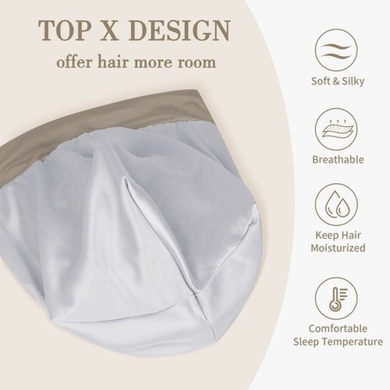 Fittia Satin Hair Bonnet for Sleeping, Silky No Frizzy for Curls Care, Adjustable Strap for Non-Slip, Dreadlocks Cap for Women&Men