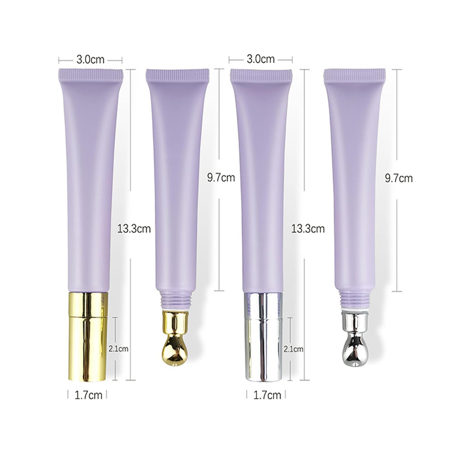 TEONEI Empty Eye Cream Squeeze Tubes,Lip Gloss Squeeze Tubes,Essential oil Roller Tubes,Makeup Sample Bottles,Travel Makeup Squeeze Bottles,2PCS