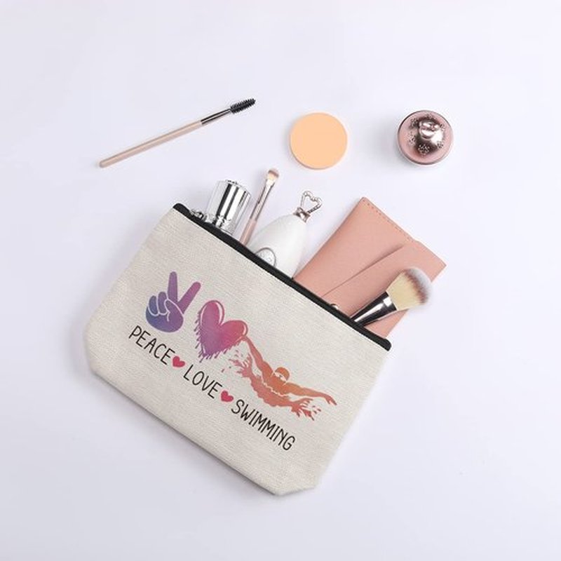 kdxpbpz Swimming Bag Funny Swimming Gifts for Swimming Team Gifts Swim Coach Gifts, Swim Teacher Gifts, Swimming Coach Makeup Bag Thank You Birthday Gifts for Women Her Female Swimmer
