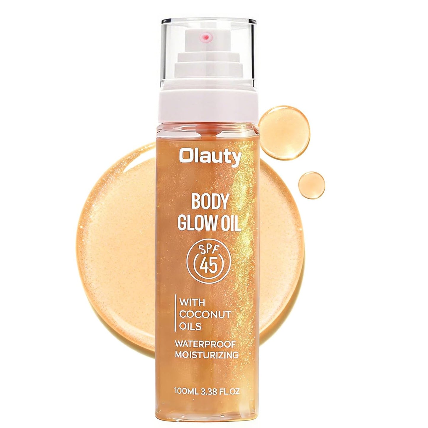 SPF Body Oil SPF 45, Shimmer Body Oil with Coconut Oils