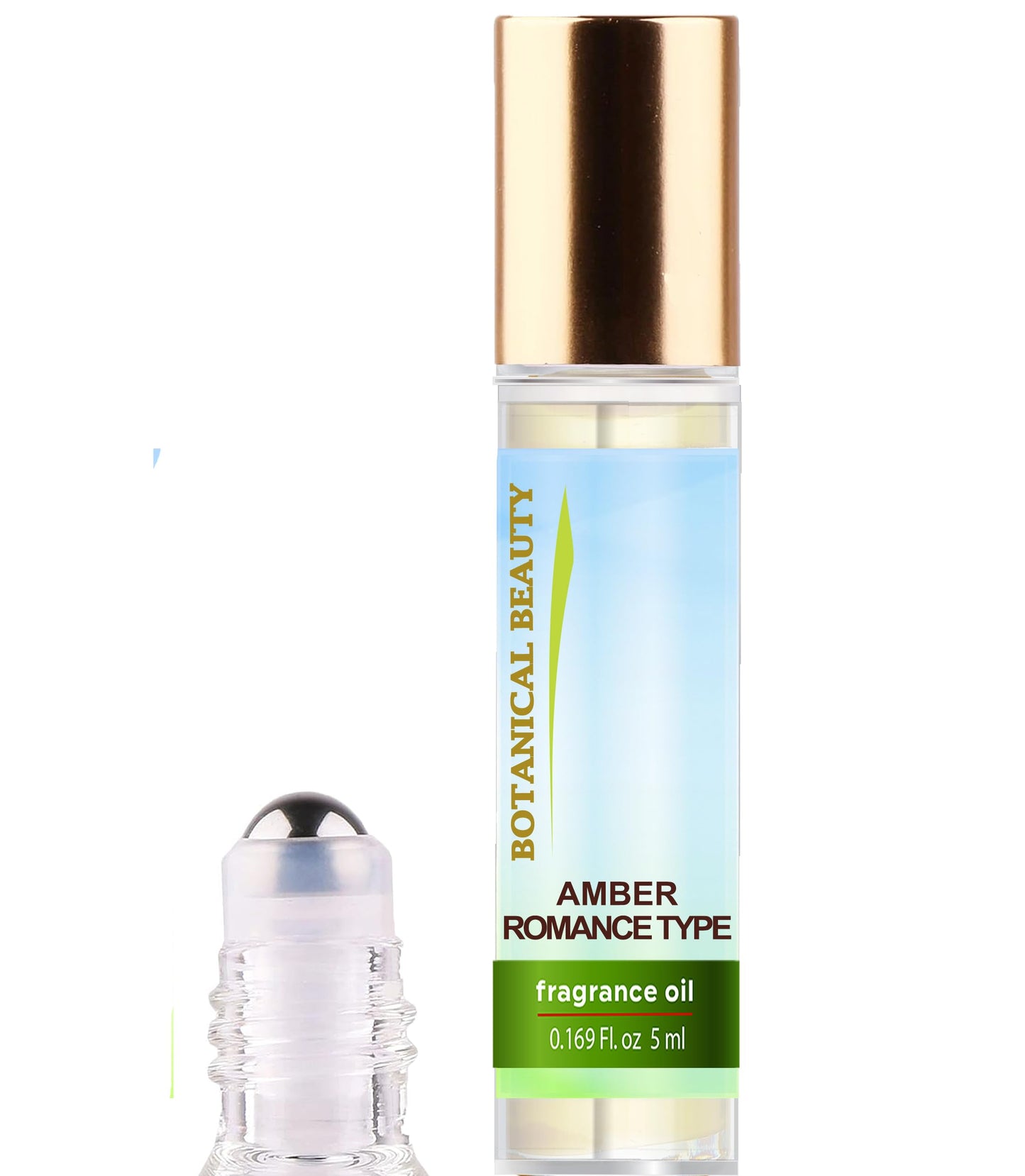 Botanical Beauty AMBER ROMANCE TYPE FRAGRANCE OIL ROLL-ON 0.169 FL OZ (5 ML) Rollerball Perfume, Alcohol-Free, Long Lasting
