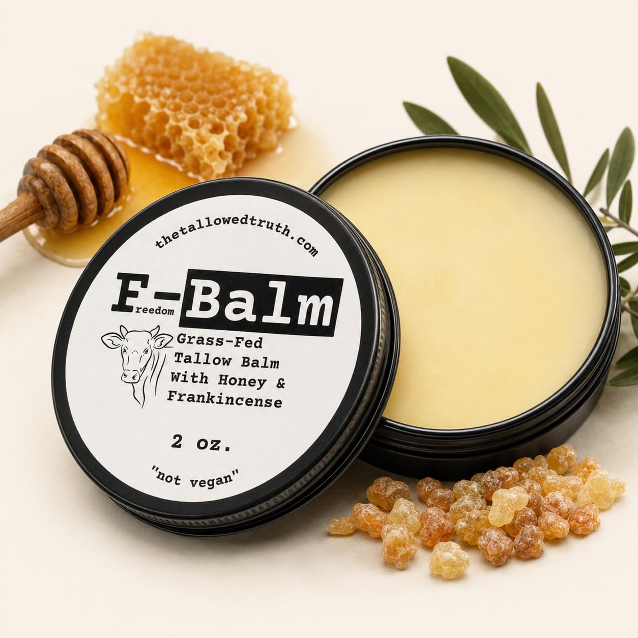 Tallowed Truth Original Tallow Balm - Grass-Fed Beef Tallow for Skin & Face - 5 Ingredient Moisturizer - 2 oz - Tallow Face Cream Made in Canada - Organic Balm for Face & Body Care