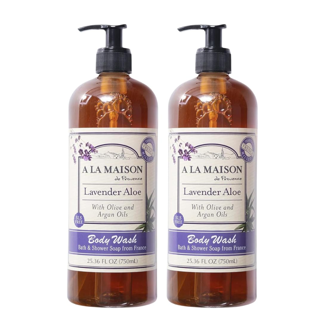 A LA MAISON Hydrating Body Wash Rosemary Mint, Uses: Body - Triple French Milled, Essential Oils, Plant Based, Vegan, Cruelty-Free, Alcohol & Paraben Free (25.36 oz, 2 Pack)