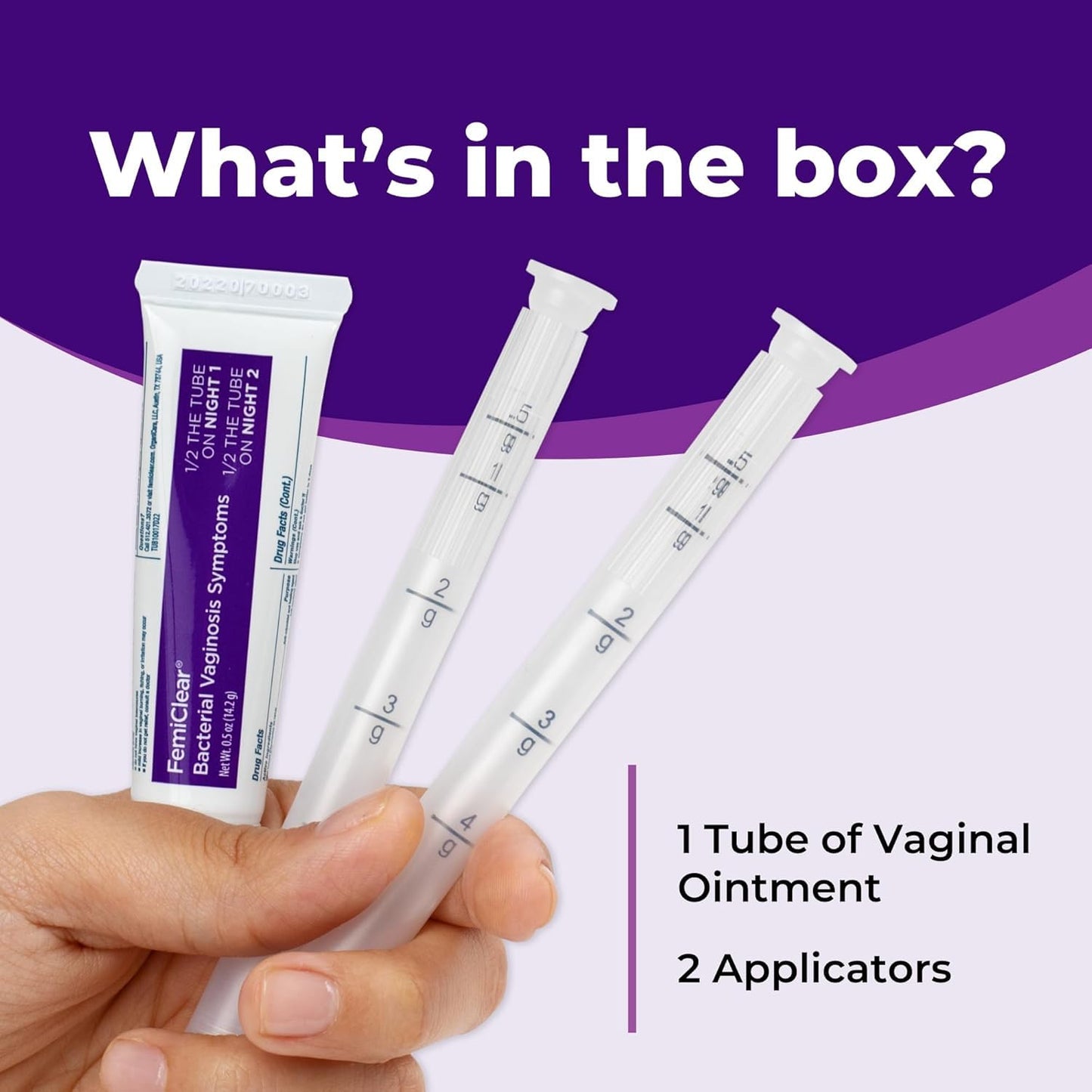 FemiClear Bacterial Vaginosis Symptoms Ointment, 2-Day Dose, 0.5 Oz