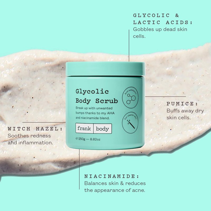 Glycolic Acid Body Scrub - Exfoliating Treatment for KP, Breakouts & Pore Tightening | 8.82 oz