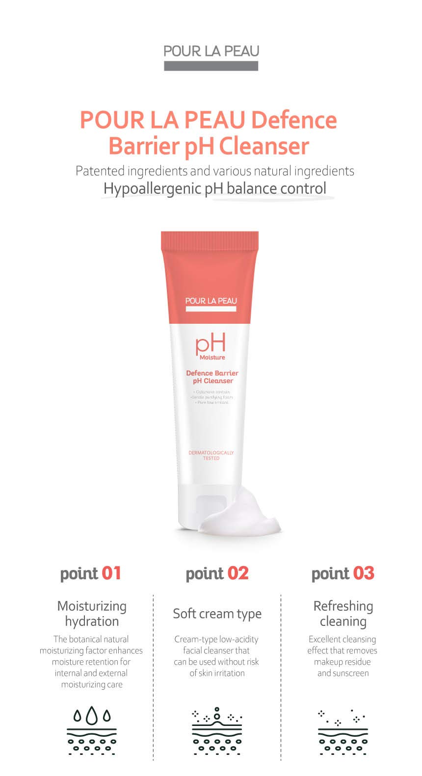 pour LA PEAU Defence Barrier pH Cleanser Foam Cleansing 120ml / 4.05oz