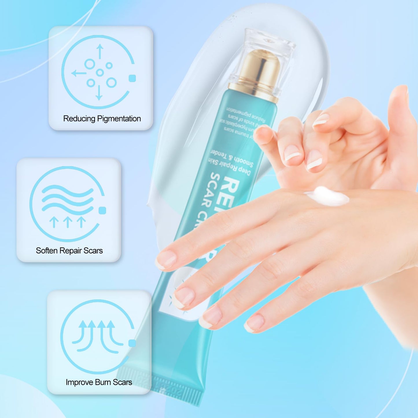 2pcs Scar Cream for Men And Women, Scar Repair Cream, Skin Smoothing Firming, Skin Scar Removal Repair for Surgical Scars